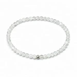 pulsera de piedra luna de 4mm de bola