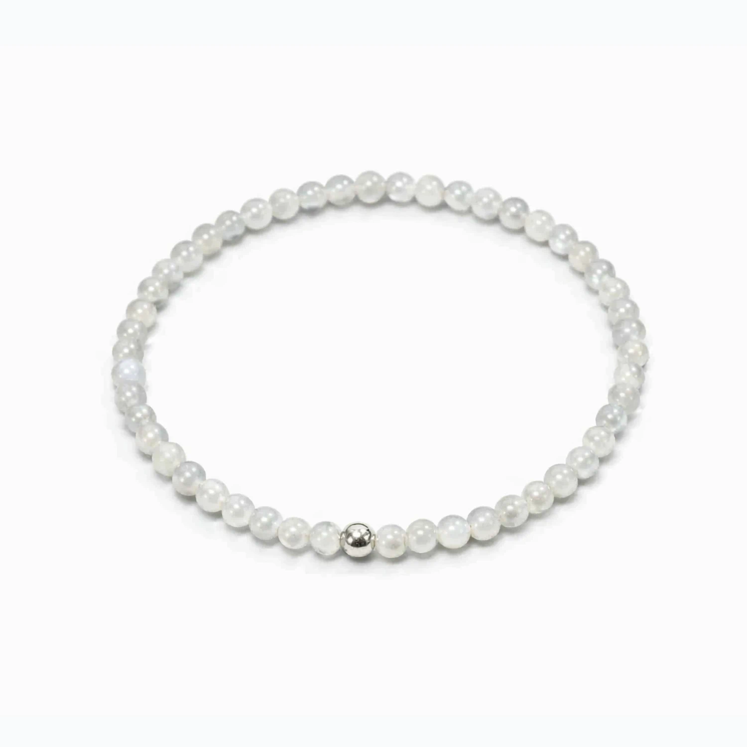 pulsera de piedra luna 4mm de hombre