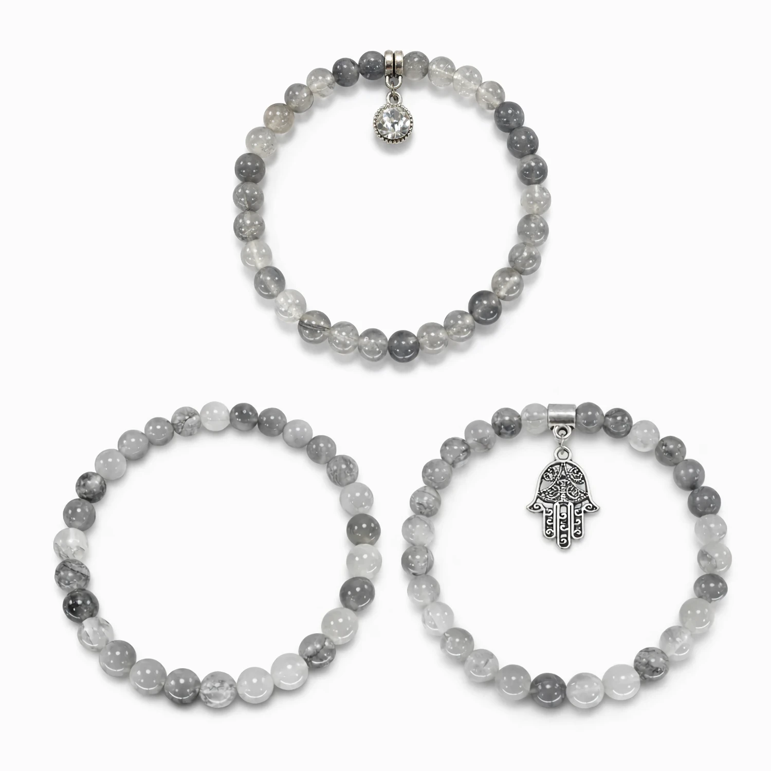pulseras de cuarzo gris