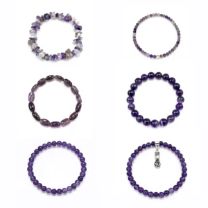 pulseras elásticas de amatista