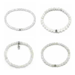 pulseras elásticas de piedra luna