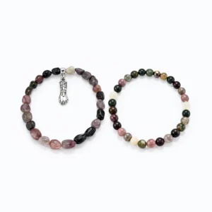 pulseras elásticas de turmalina sandía