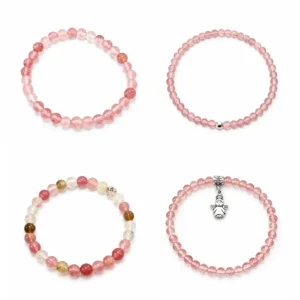 pulseras de cuarzo cerezo y sandia de mujer