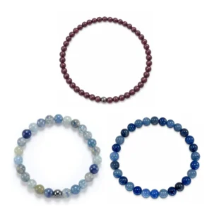 pulseras de aventurina azul y violeta