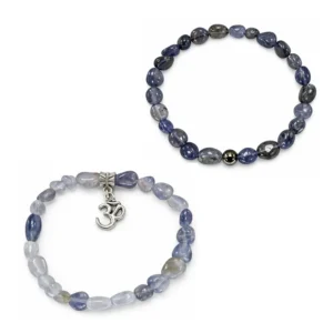pulseras elásticas de iolita pepitas