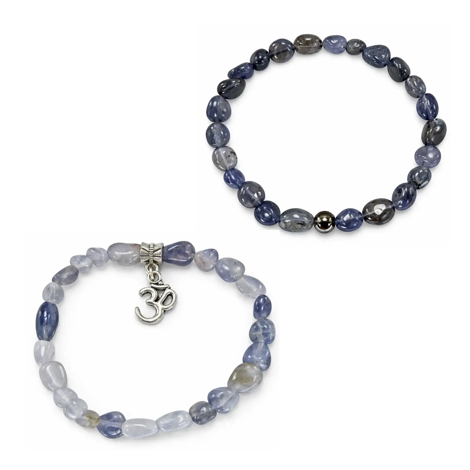 pulseras elásticas de iolita pepitas