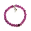 Pulsera elástica de ágata fucsia