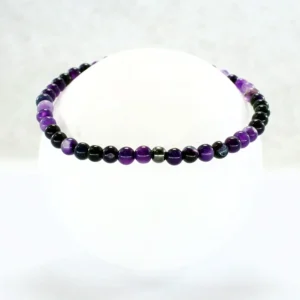 Pulsera elástica de ágata morada 4mm
