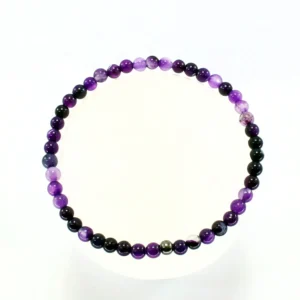 Pulsera elástica de ágata morada 4mm