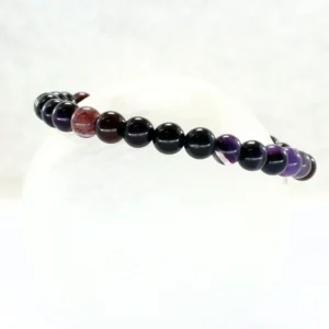 Pulsera elástica de ágata morada 6mm