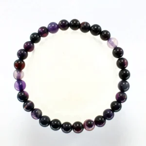 Pulsera elástica de ágata morada 6mm