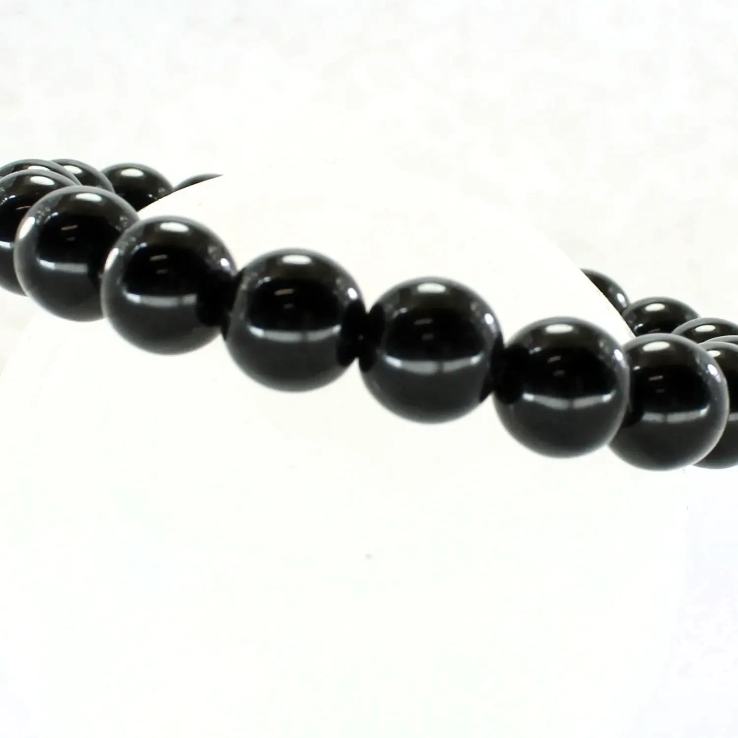 Pulsera elástica de ágata negra 10mm