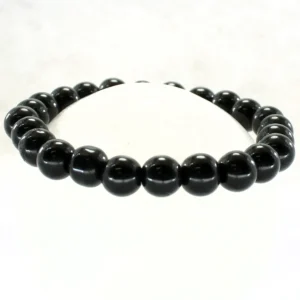 Pulsera elástica de ágata negra 8mm