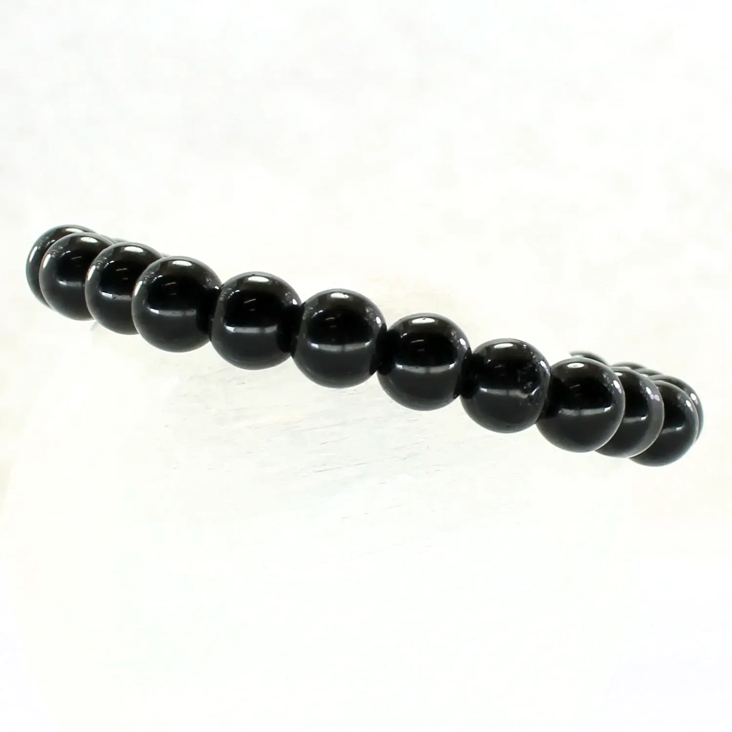Pulsera elástica de ágata negra 8mm