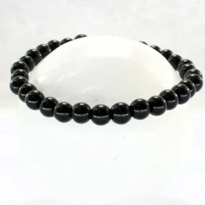 Pulsera elástica de ágata negra