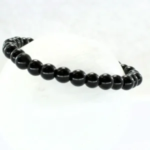 Pulsera elástica de ágata negra