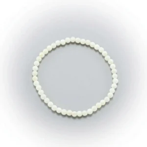 Pulsera elástica de concha perla blanca 4mm