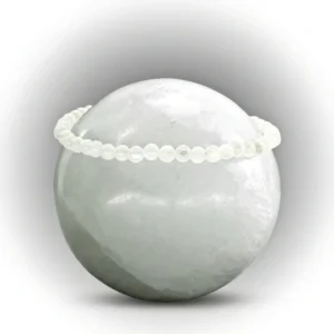Pulsera elástica de concha perla blanca 4mm