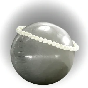 Pulsera elástica de concha perla blanca 4mm