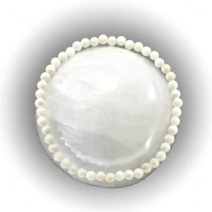 Pulsera elástica de concha perla blanca 4mm