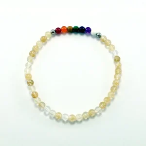 Pulsera cuarzo amarillo chakras hombre