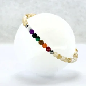 Pulsera cuarzo amarillo chakras hombre