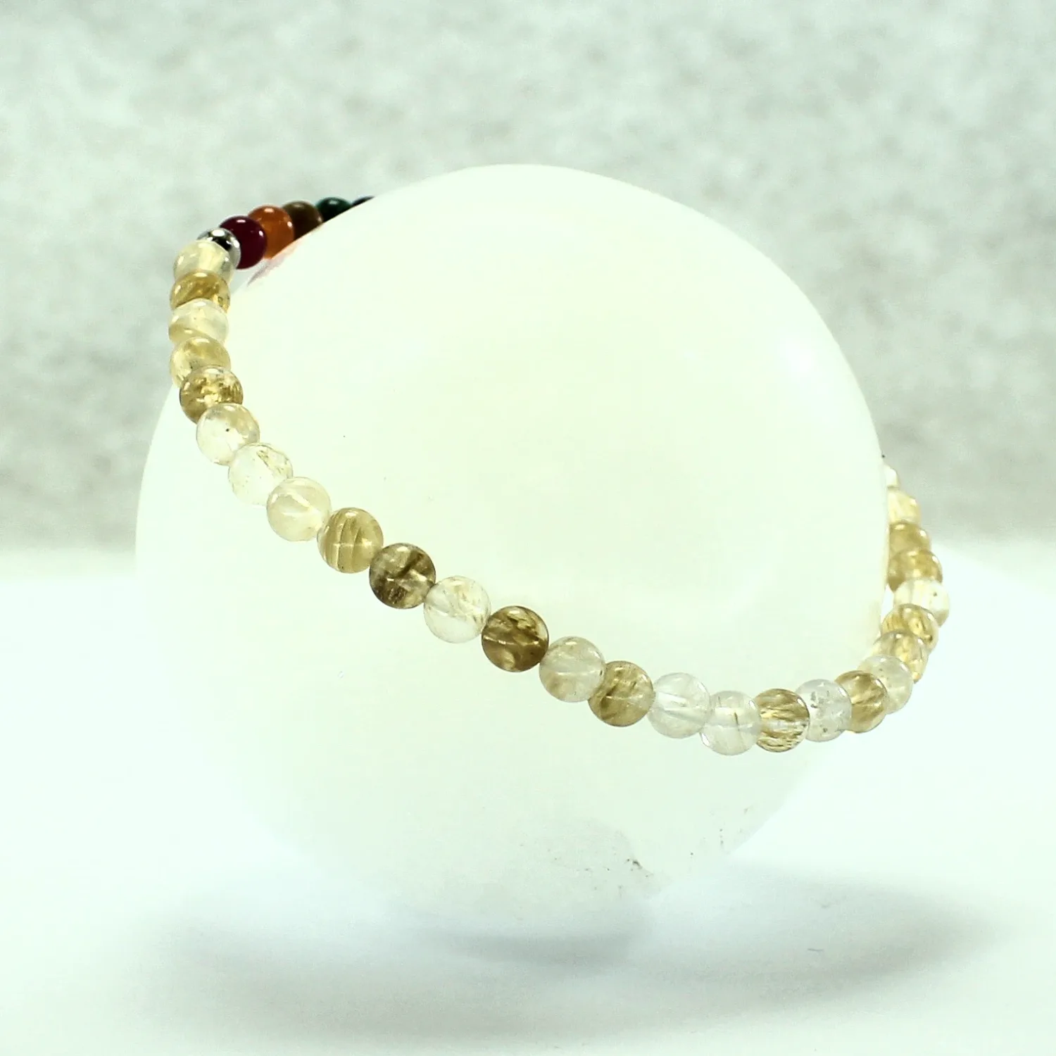 Pulsera cuarzo amarillo chakras hombre