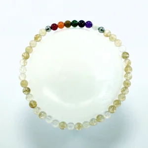 Pulsera cuarzo amarillo chakras hombre