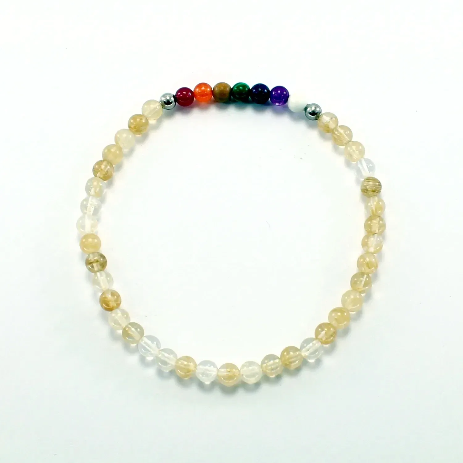 Pulsera cuarzo amarillo chakras hombre