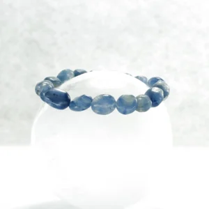 Pulsera elástica de cuarzo azul pepitas