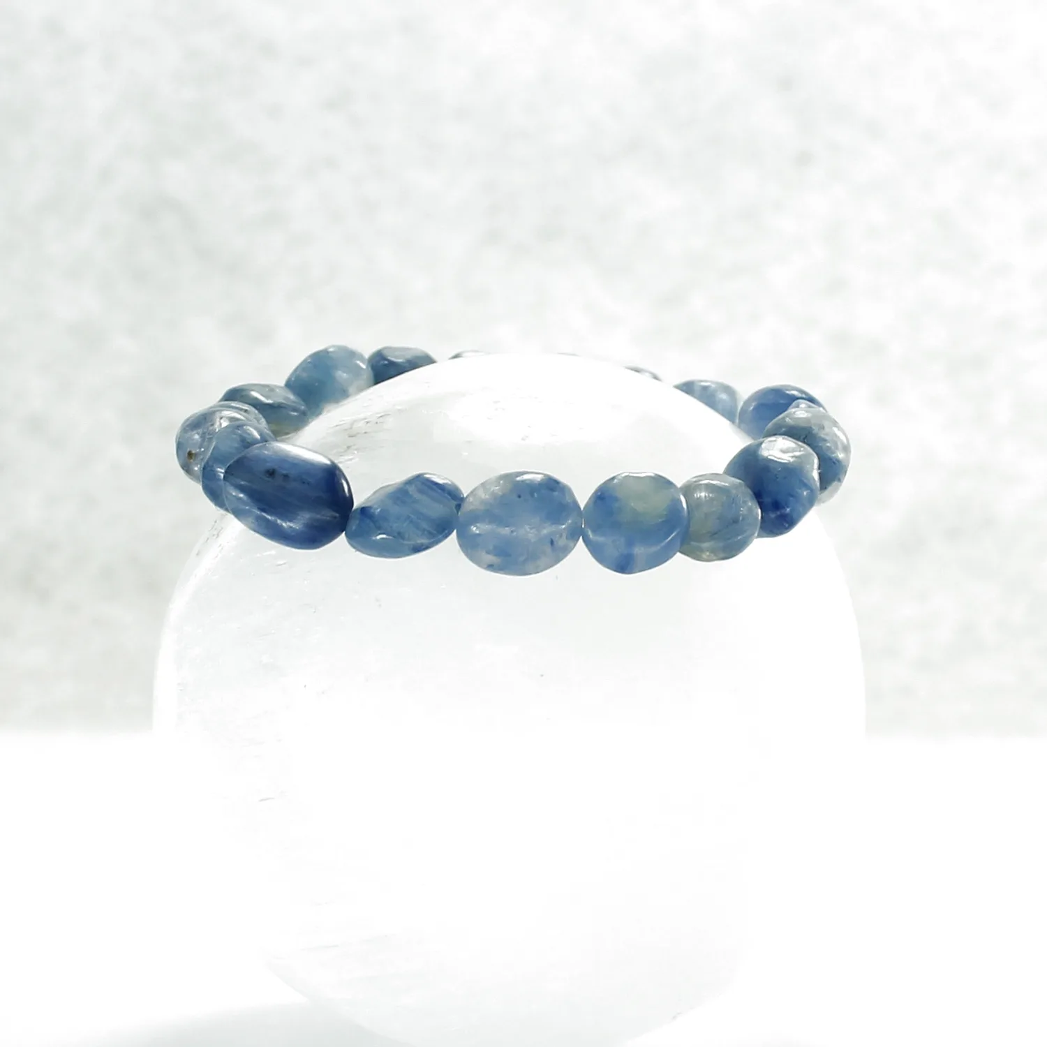 Pulsera elástica de cuarzo azul pepitas