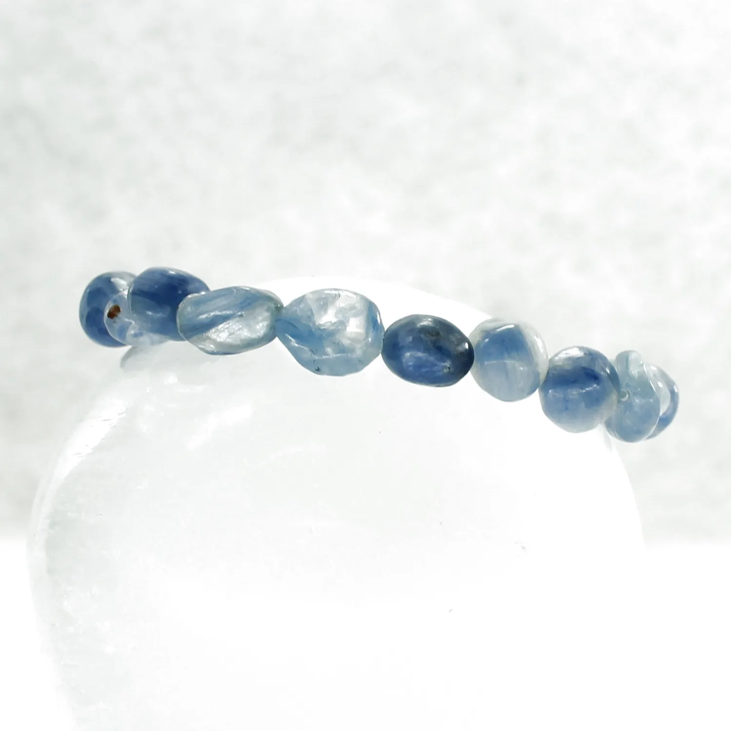 Pulsera elástica de cuarzo azul pepitas