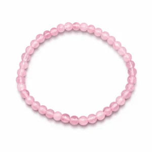 Pulsera elástica de cuarzo rosa 4mm