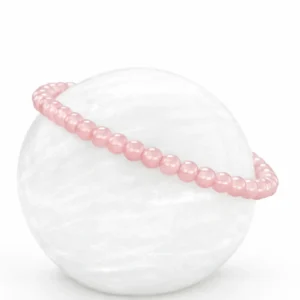 Pulsera elástica de cuarzo rosa 4mm