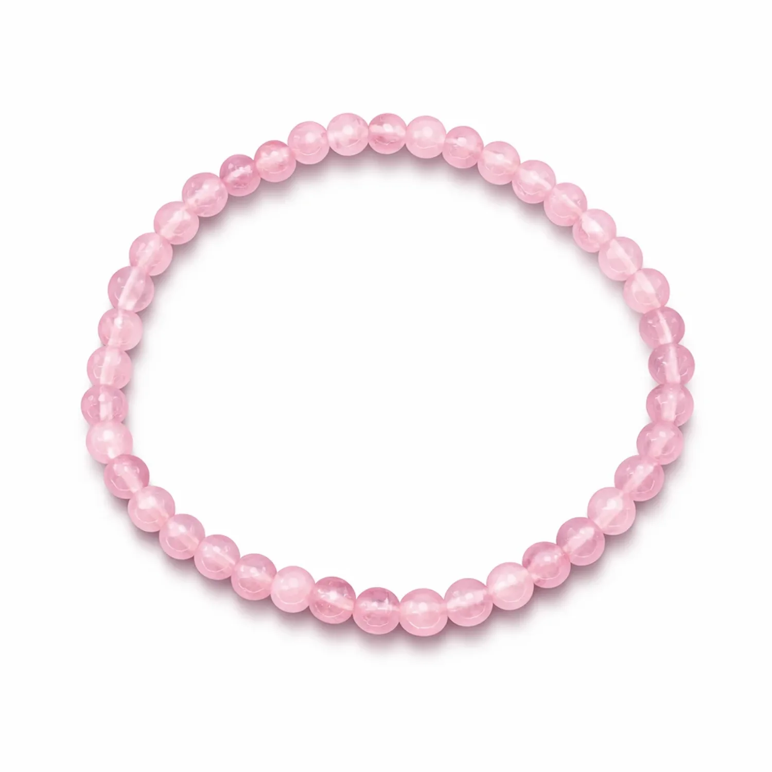 Pulsera elástica de cuarzo rosa 4mm