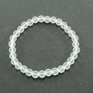 Pulsera cuarzo translucido 6mm