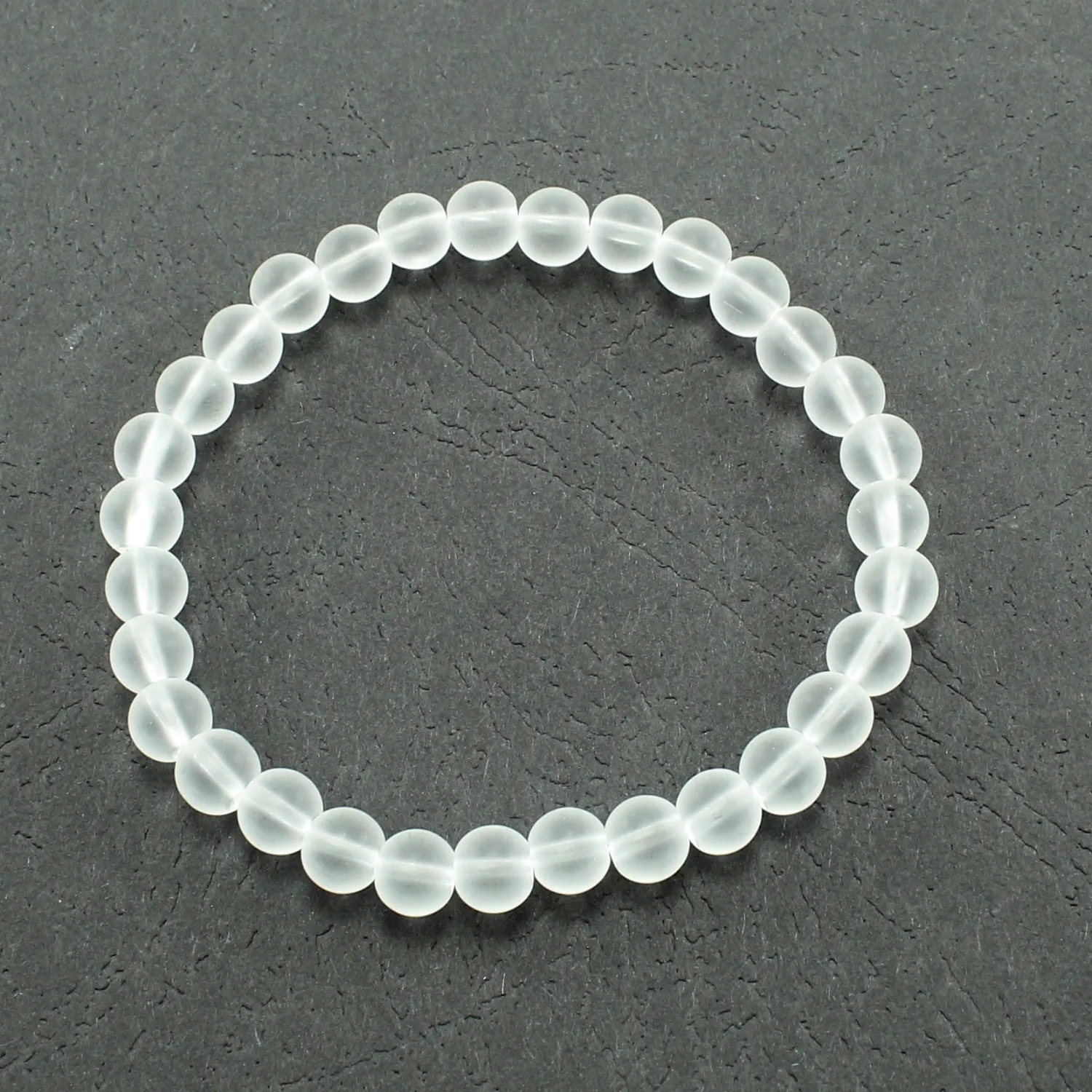 Pulsera cuarzo translucido 6mm