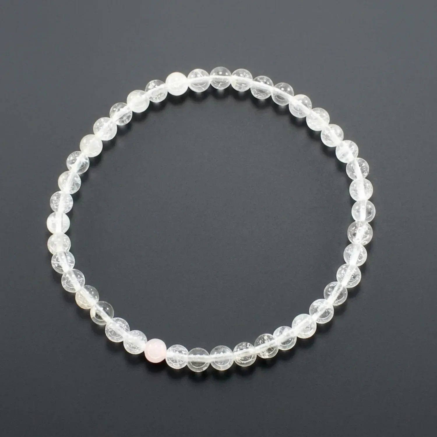 Pulsera elástica cuarzo transparente 4mm