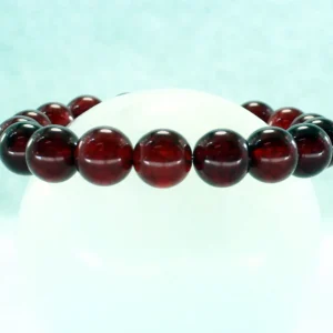 Pulsera elástica de jade rojo 10mm