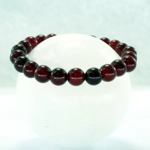 Pulsera elástica de jade rojo 8mm