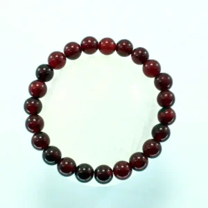 Pulsera elástica de jade rojo 8mm