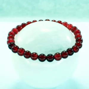 Pulsera elástica de jade rojo 6mm