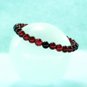 Pulsera elástica de jade rojo 6mm