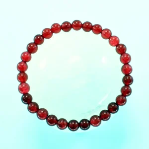Pulsera elástica de jade rojo 6mm