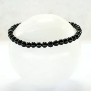 Pulsera elástica de turmalina negra