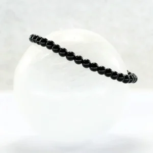 Pulsera elástica de turmalina negra
