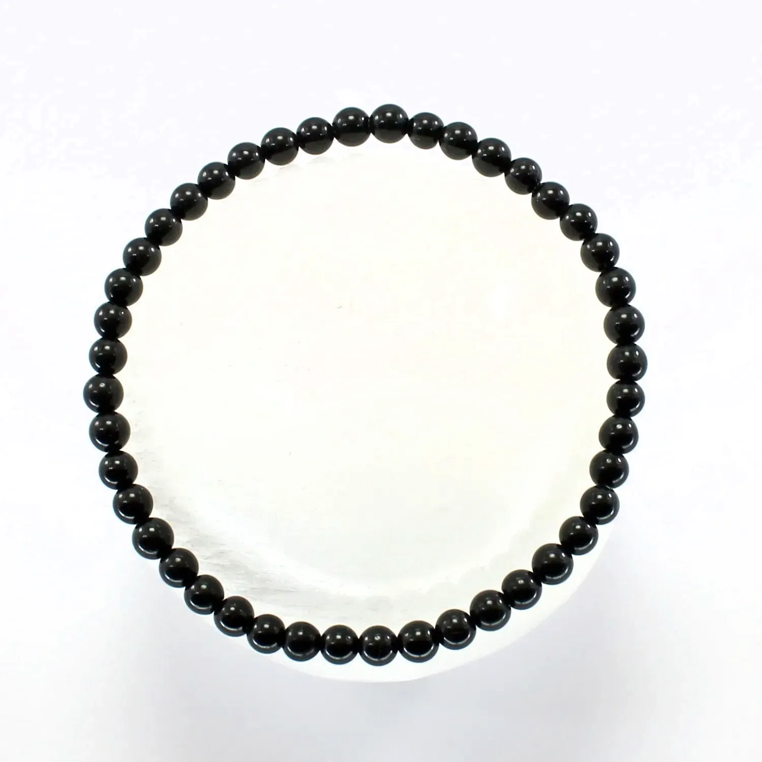 Pulsera elástica de turmalina negra