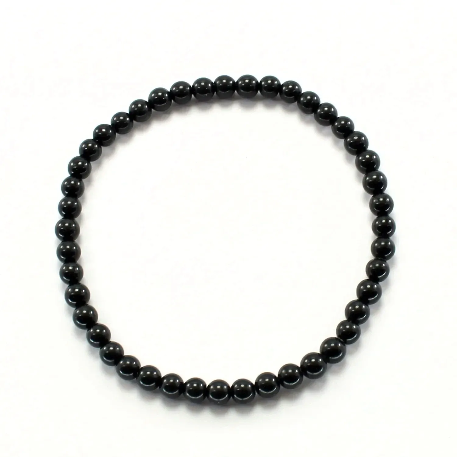 Pulsera elástica de turmalina negra