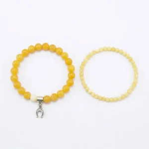 Pulseras elásticas de jade amarillo
