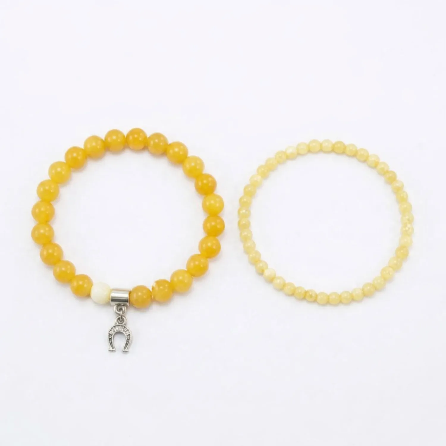 Pulseras elásticas de jade amarillo